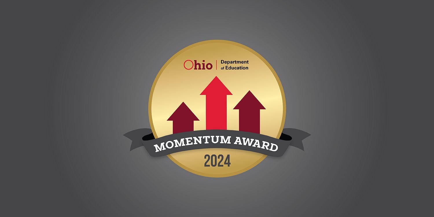Momentum Award 2024 logo with three upward arrows.
